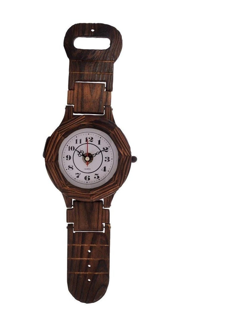 Wooden Wristwatch-Shaped Table Clock or Wall Clock.