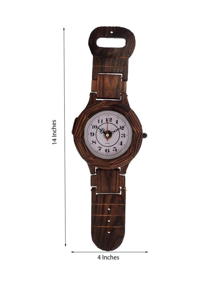 Wooden Wristwatch-Shaped Table Clock or Wall Clock.