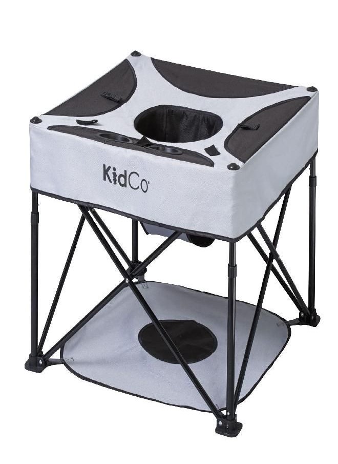 KidCo P7004 GoPod Portable Fold Up Travel Activity Seat with Floor Pad, Adjustable Height, and Carrying Bag for Ages 4 Months and Up, Midnight
