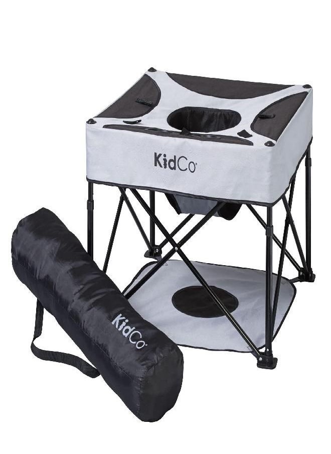 KidCo P7004 GoPod Portable Fold Up Travel Activity Seat with Floor Pad, Adjustable Height, and Carrying Bag for Ages 4 Months and Up, Midnight