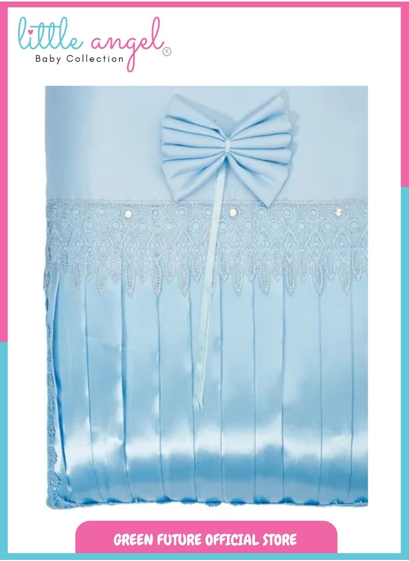 Baby Sleeping Bag – Soft Newborn Nest with Bow and Lace, Infant Sleep Sack for Crib and Stroller, Comfortable and Breathable Baby Wrap for Travel