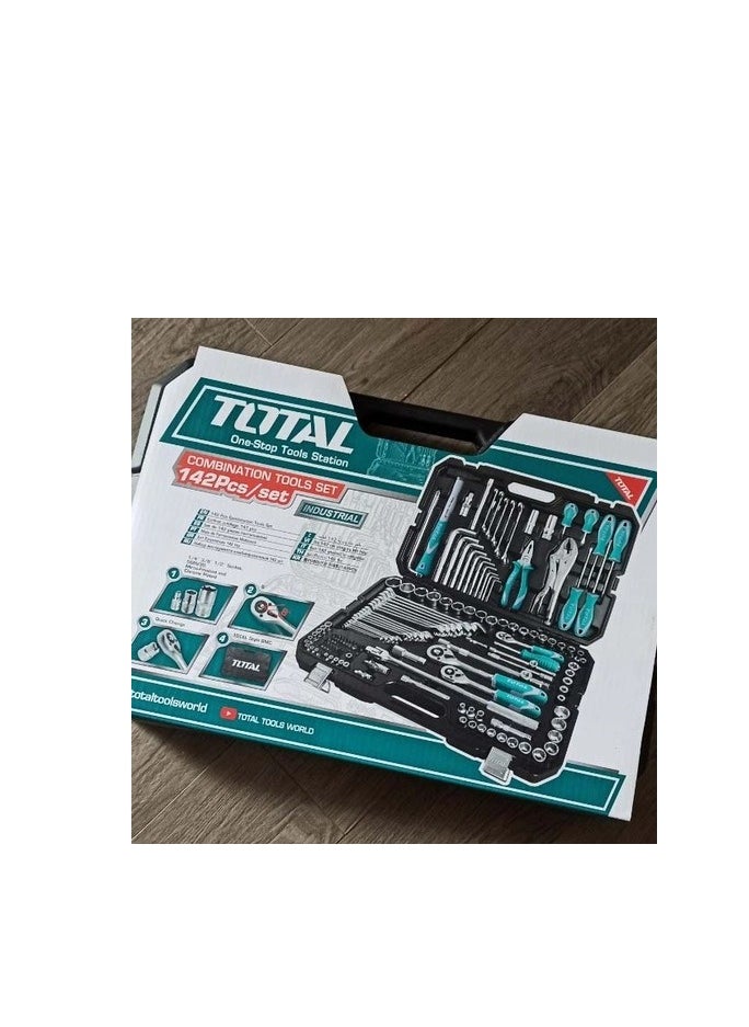 TOTAL 142-Piece Combination Tools Set with 1/2