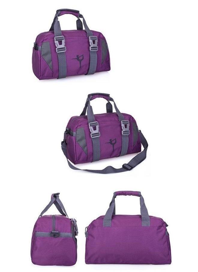 Waterproof Sport Gym Bag 40x21x21cm，Large Dance Duffle Bag For Girls Sport Gym Bags For Women Yoga Bag (Purple)