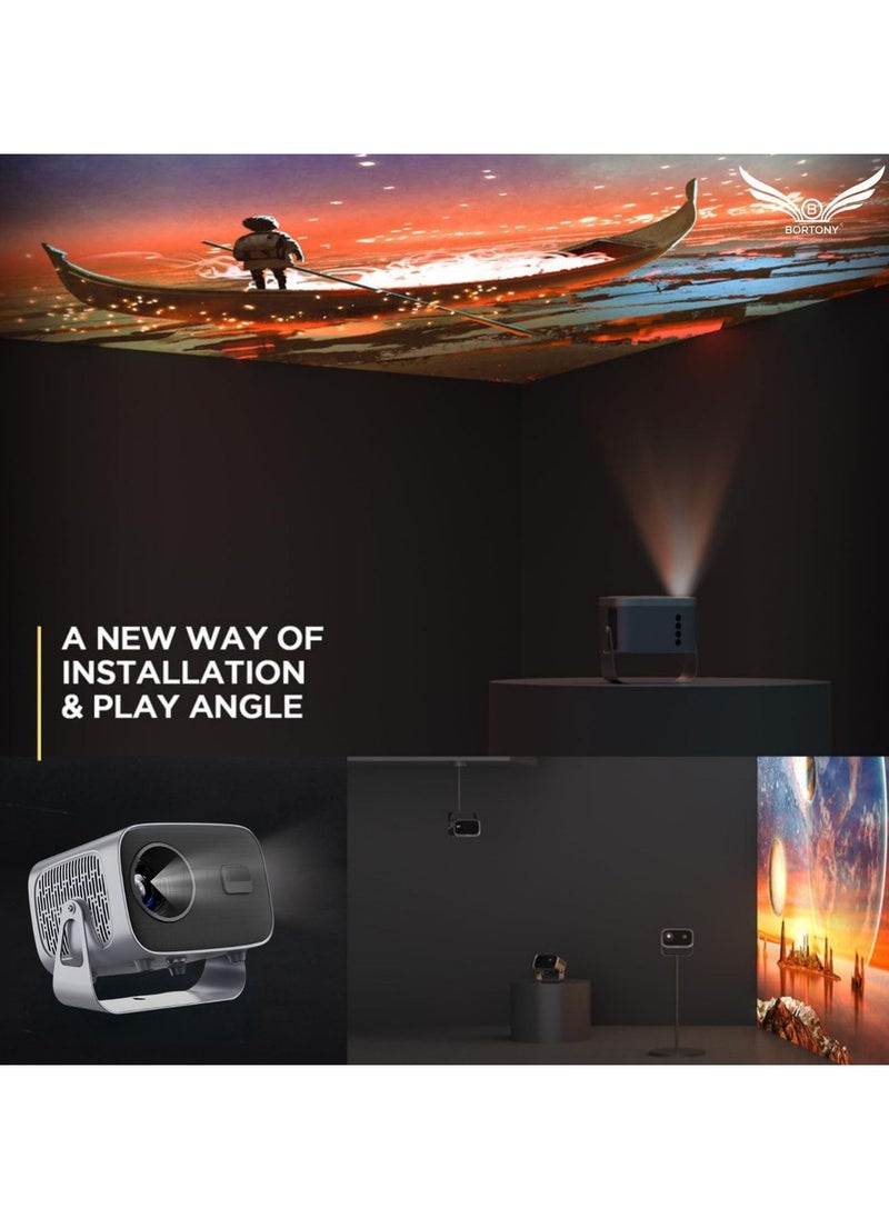 Mini Projector, Smart Portable Projector Android 11.0, 12000 Lumens 4K 1280x720P Projector 5G WiFi Bluetooth Mini LED Home Theater Cinema