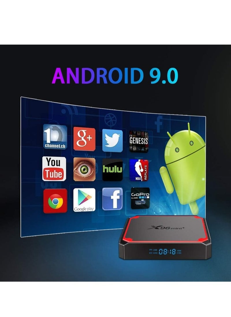 X96 Mini Plus TV Box | Android 9.0 Smart TV Box with Amlogic S905W4 Quad-Core Processor | 5G Dual WiFi | 4K & 6K UHD Support | H.265 Decoding | Google & YouTube Compatible | Media Player with 2GB RAM + 16GB ROM | HDMI 2.0 Streaming Device