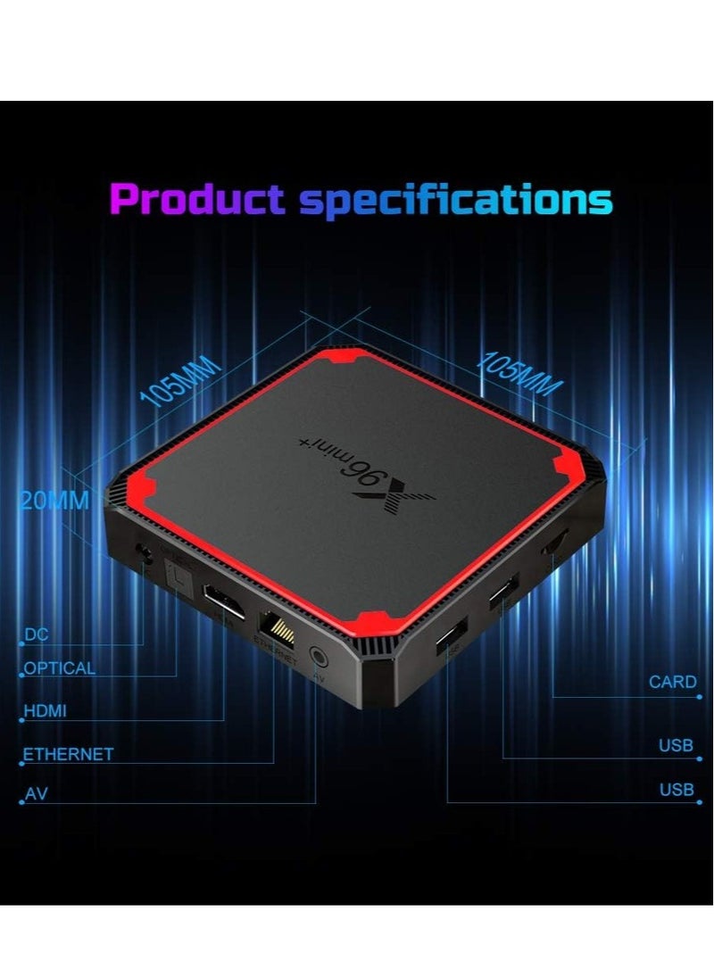 X96 Mini Plus TV Box | Android 9.0 Smart TV Box with Amlogic S905W4 Quad-Core Processor | 5G Dual WiFi | 4K & 6K UHD Support | H.265 Decoding | Google & YouTube Compatible | Media Player with 2GB RAM + 16GB ROM | HDMI 2.0 Streaming Device