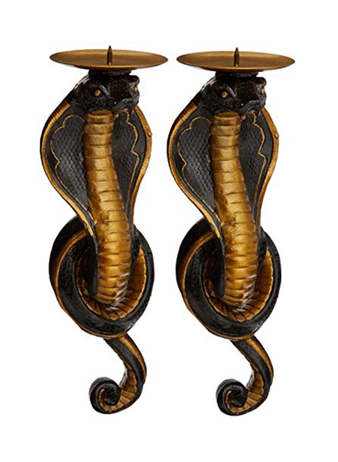 2-Piece Renenutet Egyptian Cobra Wall Sconces Bronze 10.03x4.5x3.54inch