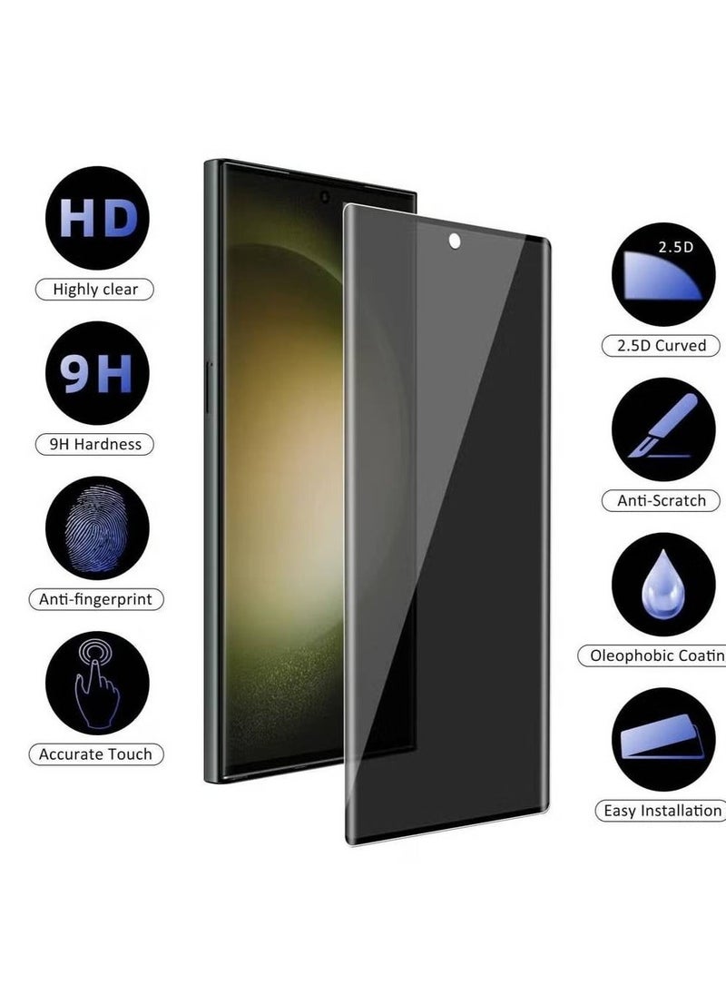 Samsung Galaxy S23 Ultra Privacy Screen Protector, 【5D Touch】 Anti Spy 9H Tempered Glass, Edge to Edge Full Cover Screen Protector Anti-Fingerprint Screen Protector For Samsung Galaxy S23 Ultra