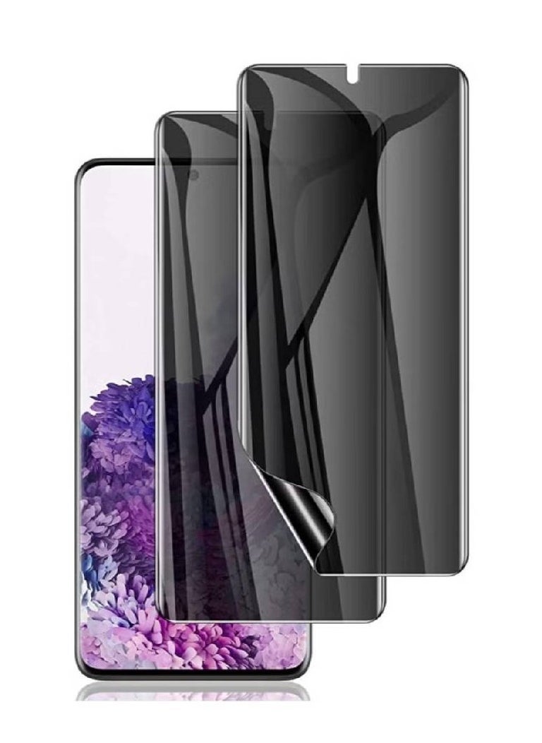 2-Pack Galaxy S20 Plus Privacy Screen Protectors – Anti-Spy Flexible TPU Film, Case Friendly, Full Coverage, Supports Fingerprint ID, for 6.7 Inch S20+ 2020 – Black