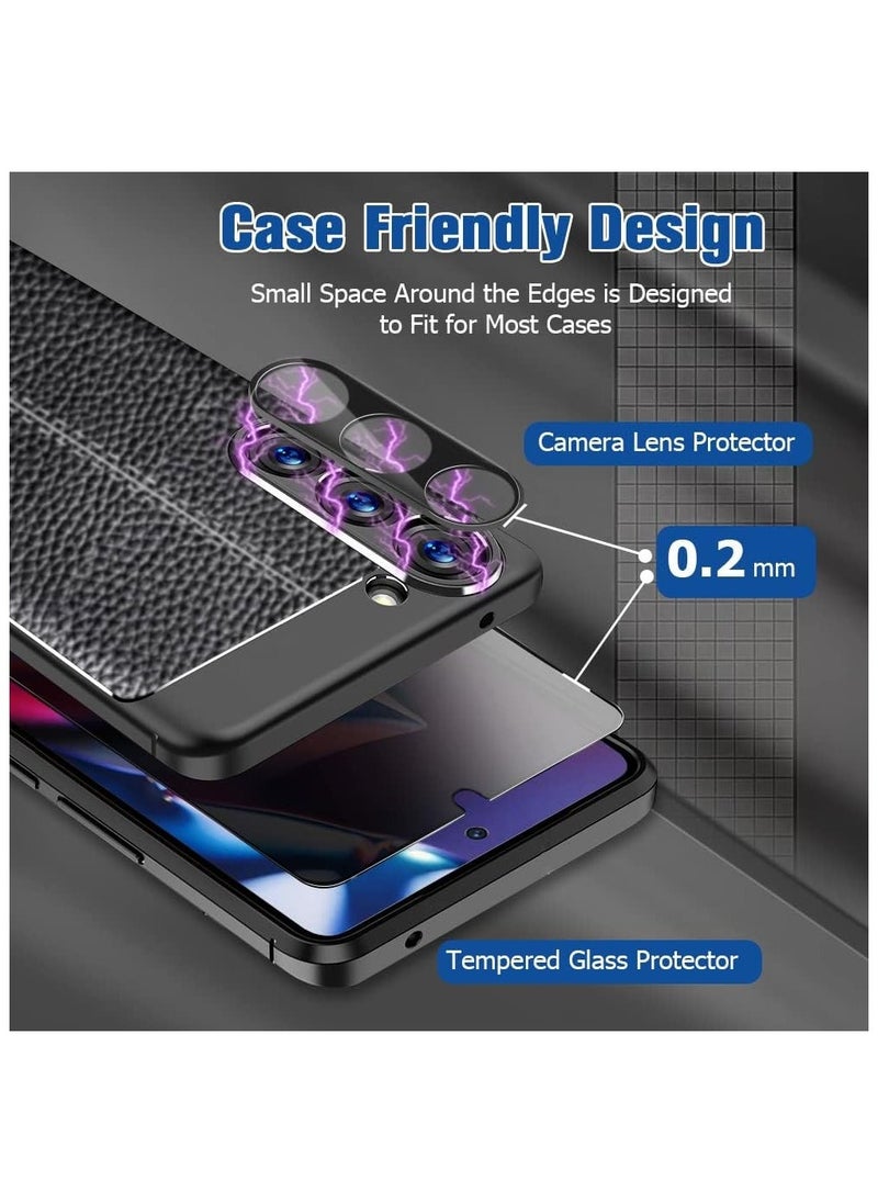 【2+2 Pack】 Privacy Screen Protector and Camera Lens Protector for Samsung Galaxy S23+ Plus 6.6 Inch Tempered Glass Saver, Full Coverage, 9H Hardness HD Anti-spy, Fingerprint Unlock