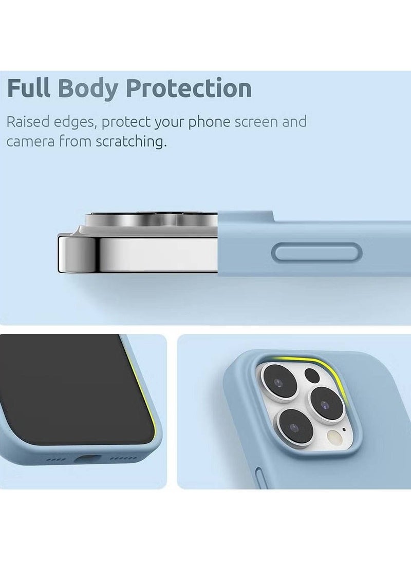 Magnetic Case Designed for iPhone 14 Pro Max Case 6.7 inch (2022), Compatible with MagSafe, Liquid Silicone Phone Case for iPhone 14 Pro Max, Blue Fog