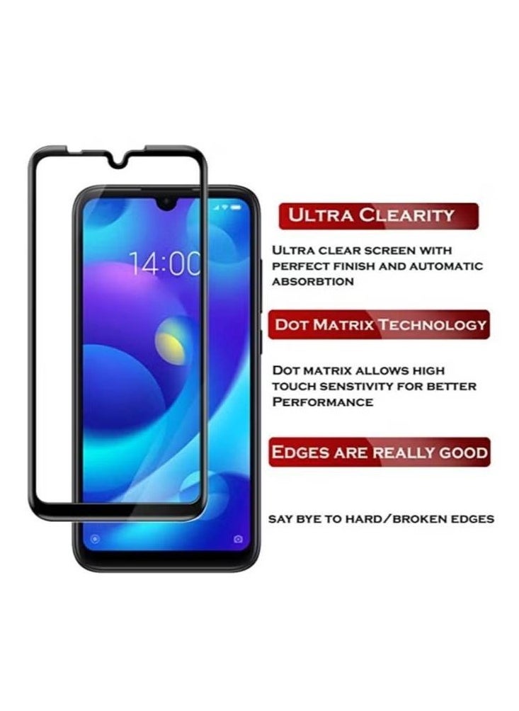 Screen Protector Tempered Glass 9D Designed for Huawei Y6 2019 Full Body Protective Easy Install Anti-Scratch 【+cleaning wipes】-Pack of 3,