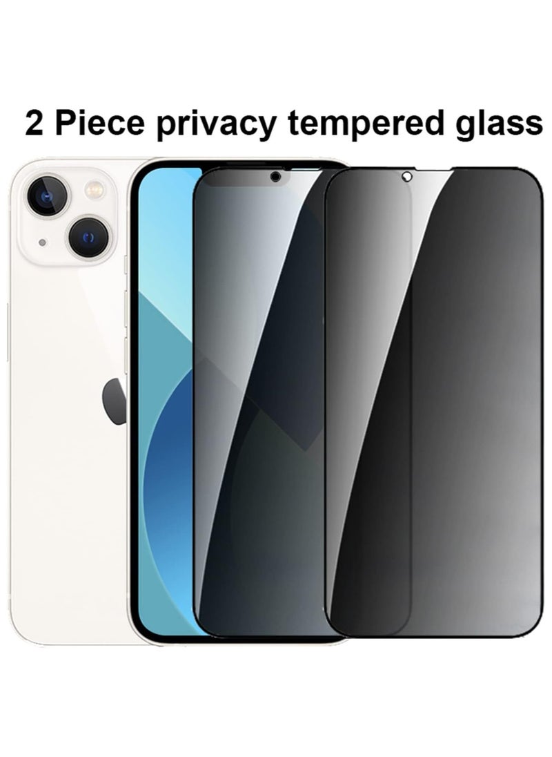 (2 Set 4 Pack) 2 PCS Privacy Tempered Glass Anti-Spy Screen Protector Anti-Peeping Film and 2 PCS Camera Lens Protector Compatible with iPhone 14 Plus