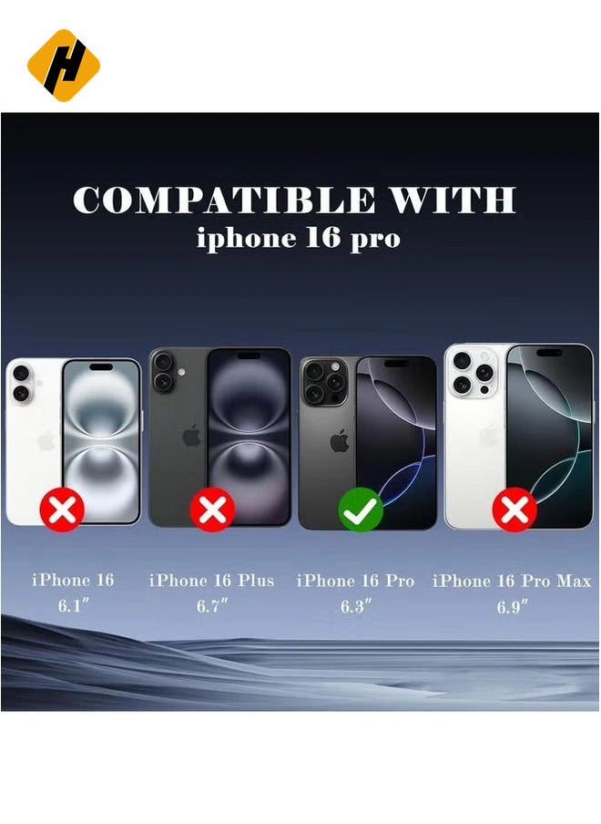 2-Pack Tempered Glass Privacy Screen Protector for iPhone 16 Pro [Anti-Spy, Anti-Scratch, 9H Hardness] - 6.3-Inch