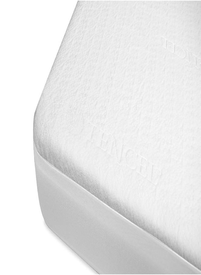 Ergo Full Size Luxury Tencel Mattress Protector, Waterproof, Silky Smooth Luxury Breathable Mattress Pad, Soft Mattress Cover, Naturally Smooth and Soothing Cool, Washable, 6