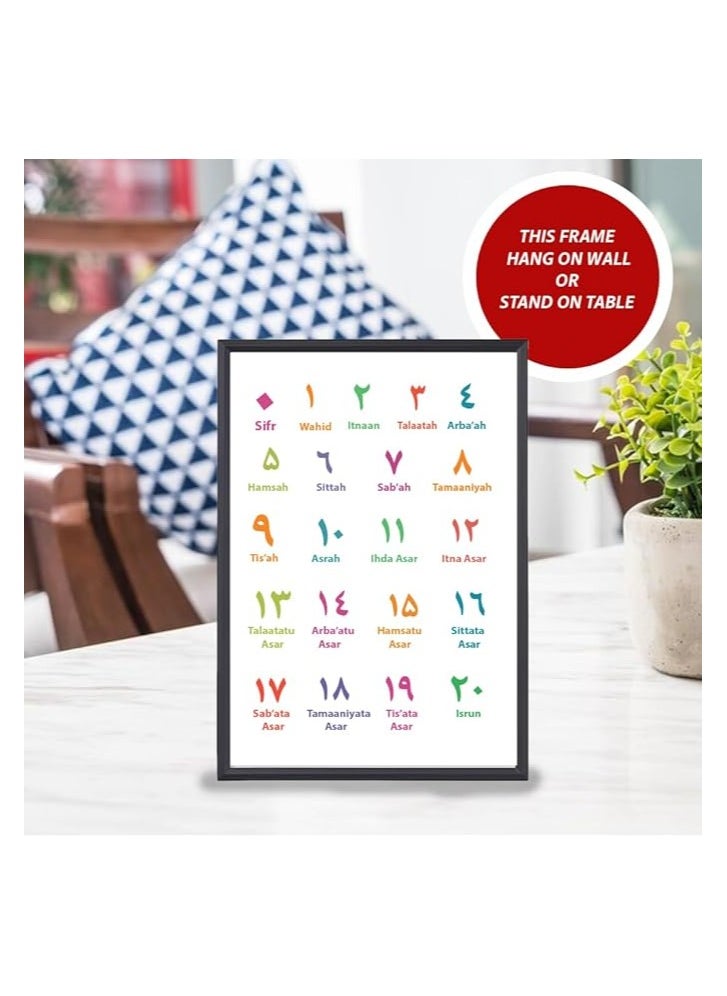 28 Arabic Alphabets Wall Art-Poster+Frame Included-Kids Room Decor For Learning Arabic Alphabets