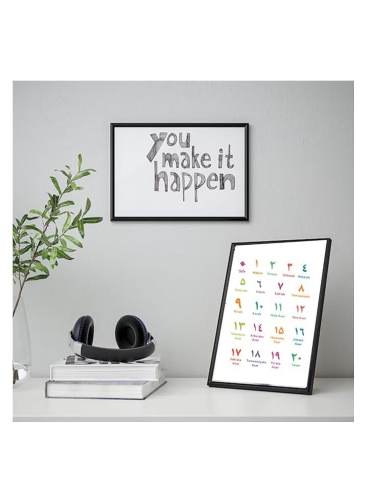 28 Arabic Alphabets Wall Art-Poster+Frame Included-Kids Room Decor For Learning Arabic Alphabets