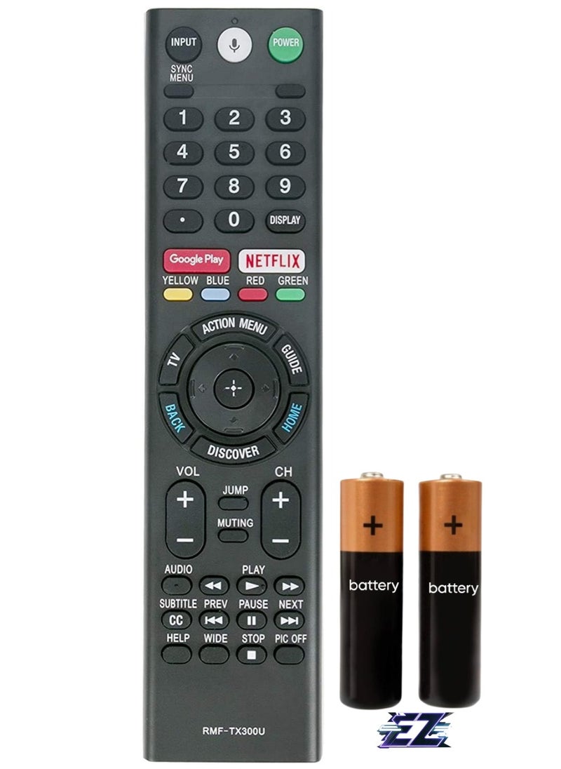 RMF-TX300U Replacement Voice Remote Control With Microphone Sub RMF-Tx200U RMF-TX201U For Sony 4K Smart Led TV Hdtv 149331811 Xbr-75X940D Xbr-55X850S Xbr-55X930D Xbr-65 with battery