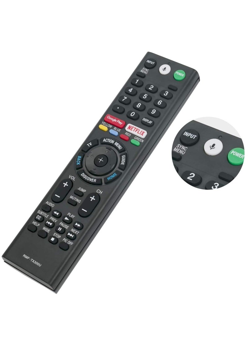 RMF-TX300U Replacement Voice Remote Control With Microphone Sub RMF-Tx200U RMF-TX201U For Sony 4K Smart Led TV Hdtv 149331811 Xbr-75X940D Xbr-55X850S Xbr-55X930D Xbr-65 with battery