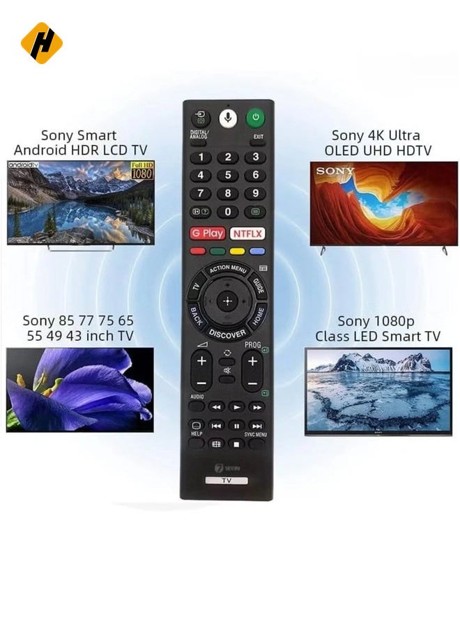 Bluetooth Voice Command Compatible with Sony 4K Smart LED UHD OLED QLED Android Bravia Remote Control Replacement for Original RMF with battery