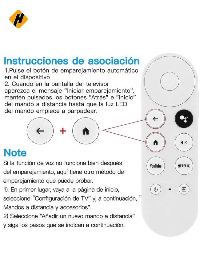 New G9N9N Voice Remote Control for 2020 Google TV Chromecast Voice Bluetooth IR 4K Snow Streaming Media Player GA01920 with Netflix and Youtube Buttons with Battery
