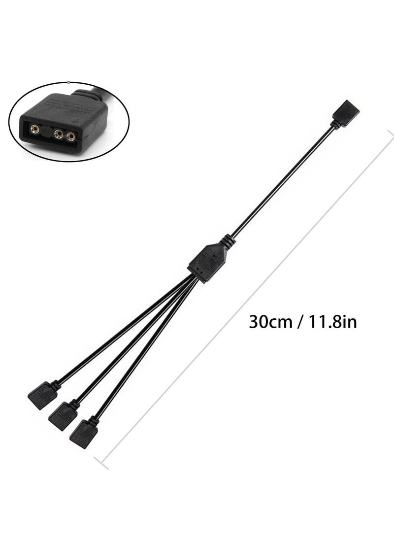 1-to-3 ARGB Splitter Cable, 5V 3Pin Addressable RGB 1 to 3 Splitter Cable with Male Pins for Computer Chassis, CPU Cooler and 5V ARGB Fan (2 Pack)