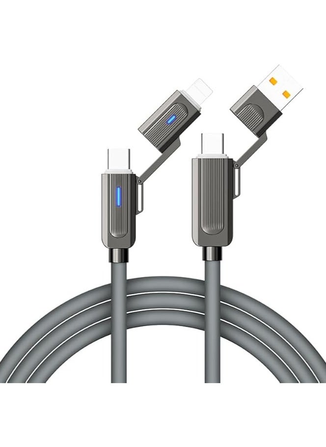 Two drag two fast charger type c 66W liquid silicone 1M, with four combinations to switch freely. This usb cable combines charging and transmission, and supports multiple protocols across all devices.