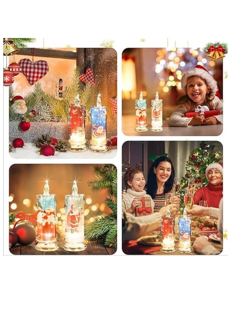 Christmas Flameless LED Candle Set, Santa Claus Battery Operated 4pcs