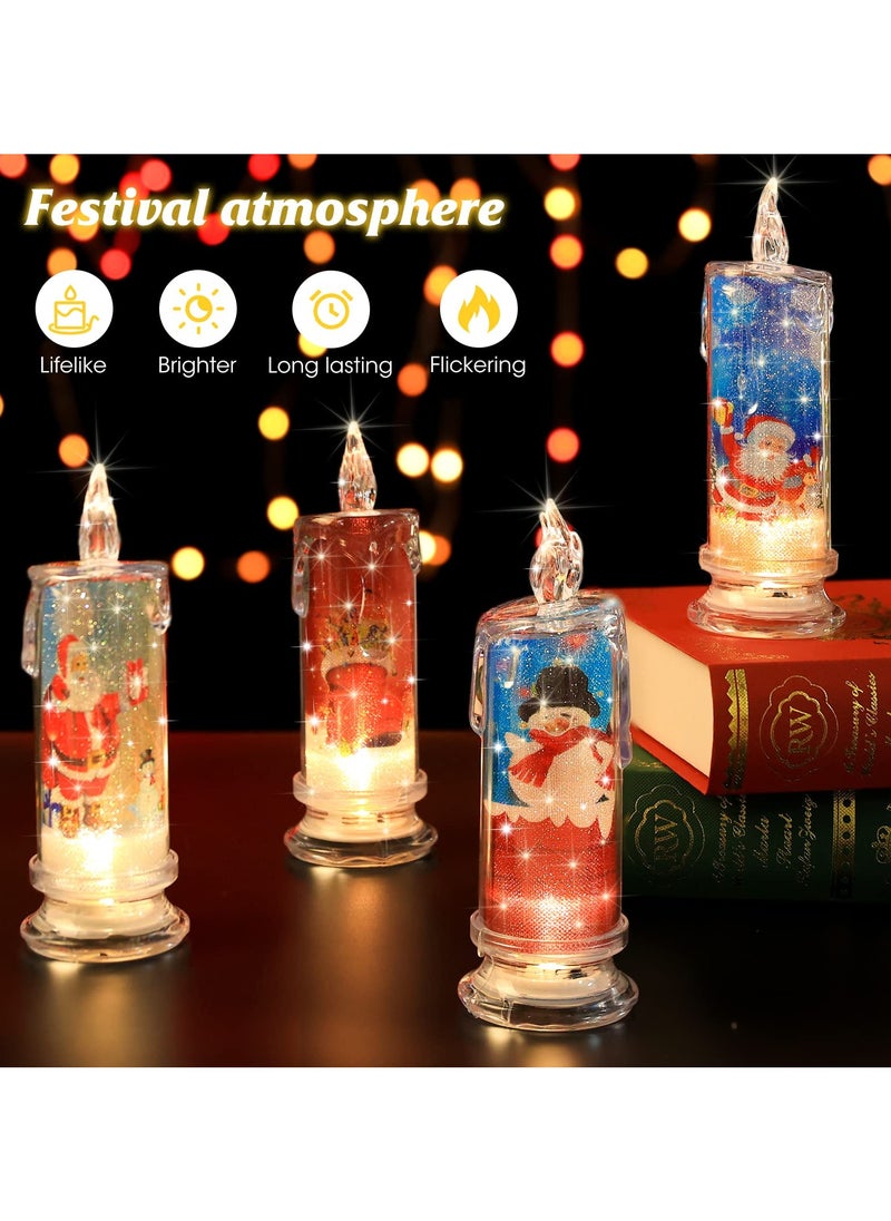 Christmas Flameless LED Candle Set, Santa Claus Battery Operated 4pcs