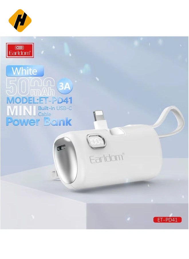 Mini 5000mAh Power Bank – 22.5W Fast Charging Portable PD41 Powerbank