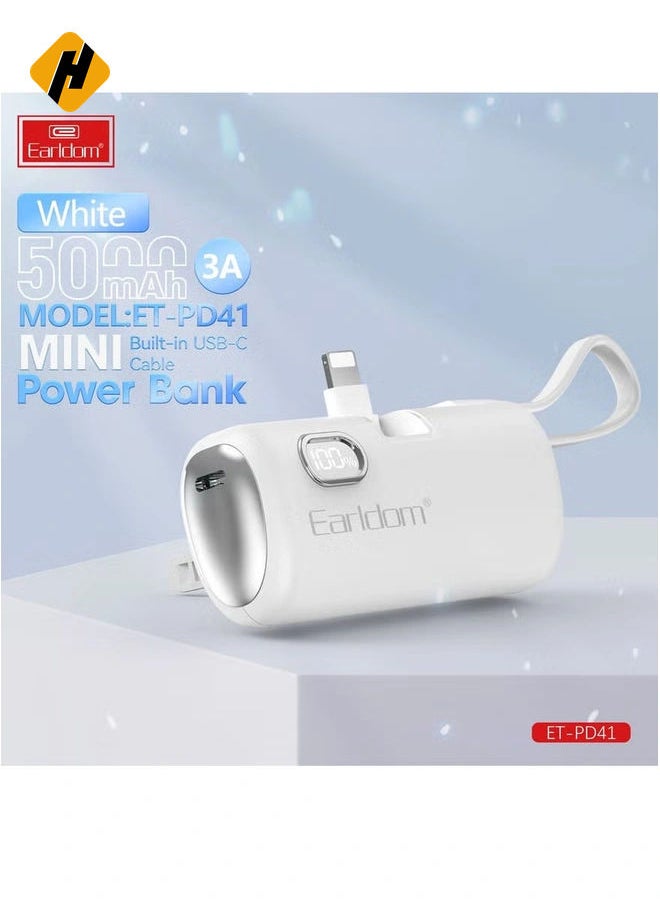 Mini 5000mAh Power Bank – 22.5W Fast Charging Portable PD41 Powerbank