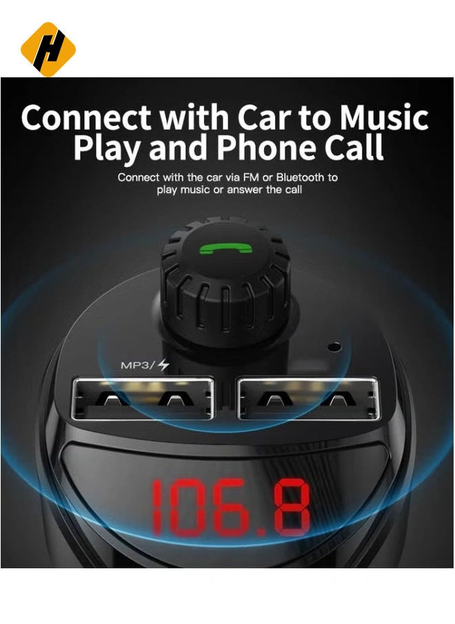 B16 2.4A Dual USB Charger Car Bluetooth Transmitter(Black)