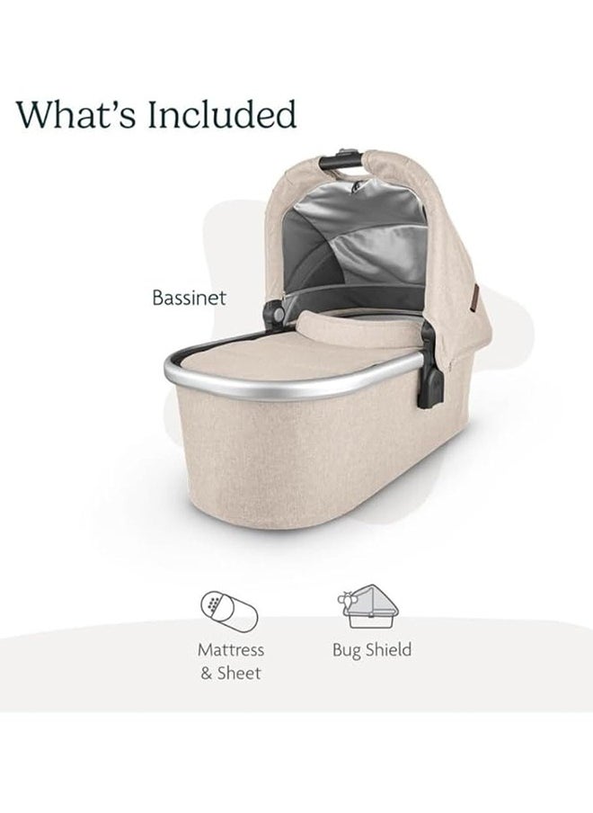 Bassinet For Newborns - Alice Dusty Pink With Silver Frame, Ideal For Cruz, Ridge, And Minu V2 Strollers, Safe For Overnight Sleeping, Spf 50+ Sunshade, Ventilated Canopy