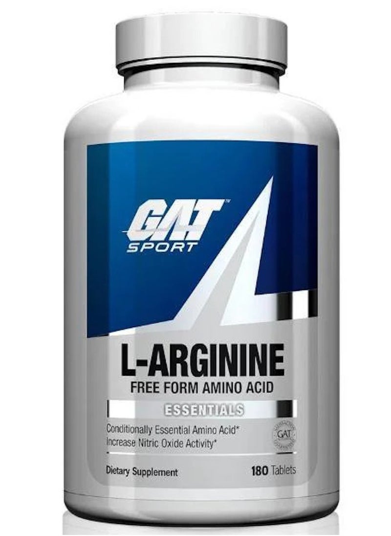 L-Arginine 180 Tablets, Supports Nitric Oxide Production, Boosts Blood Flow & Performance, Enhances Endurance & Recovery, Non-GMO, Gluten-Free, Ideal for Athletes & Fitness Enthusiasts