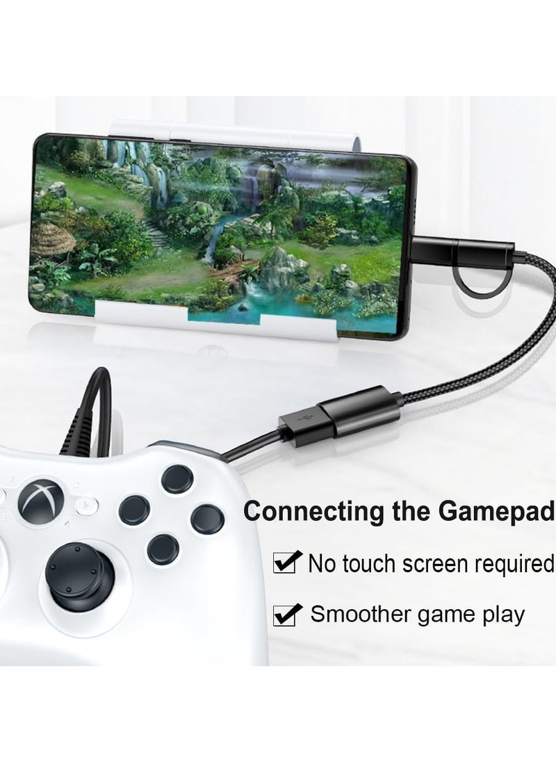 2-in-1 USB C/Micro to USB 3.0 OTG Adapter, USB to Android Adapter Cable, Compatible with MacBook Pro Android Google Samsung Galaxy S21 S22 S23 Note 20/10 A53 and More, Black