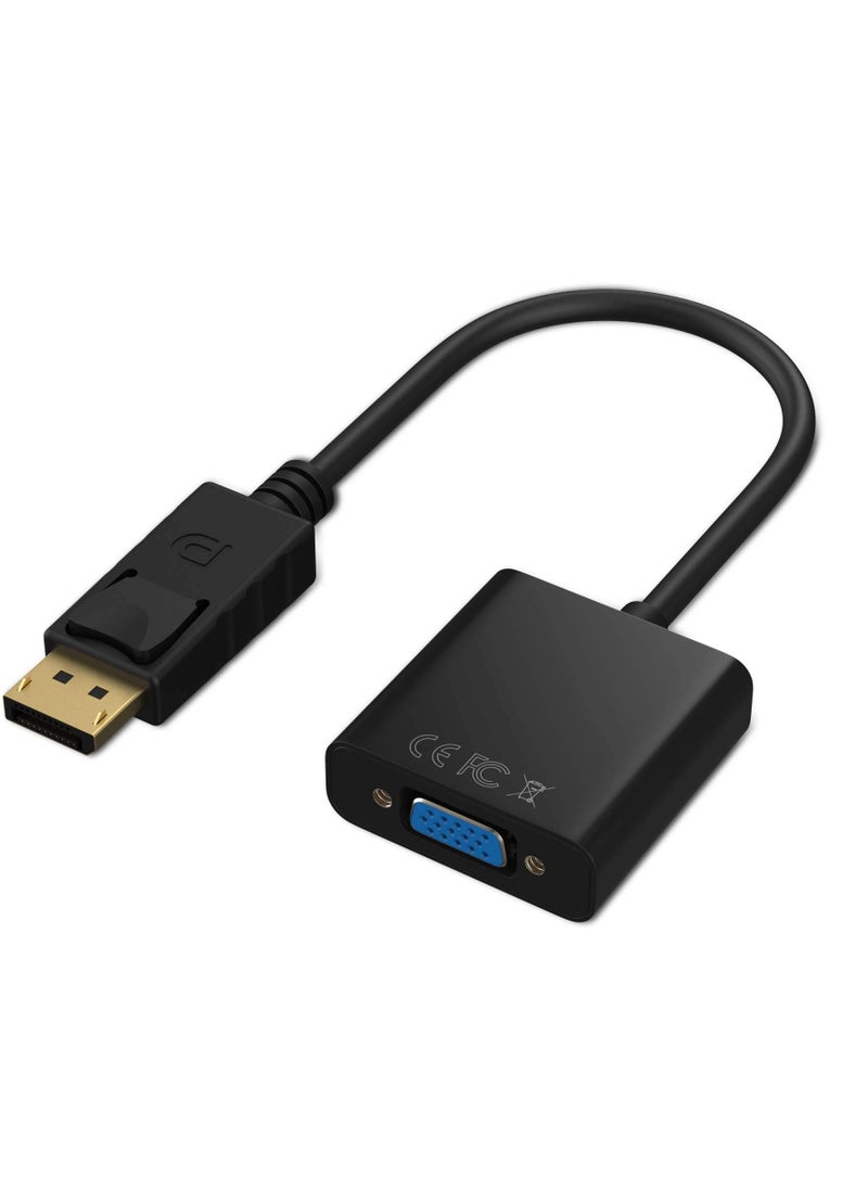 Adapter, DisplayPort (DP) to VGA Male to Female Converter (Black)