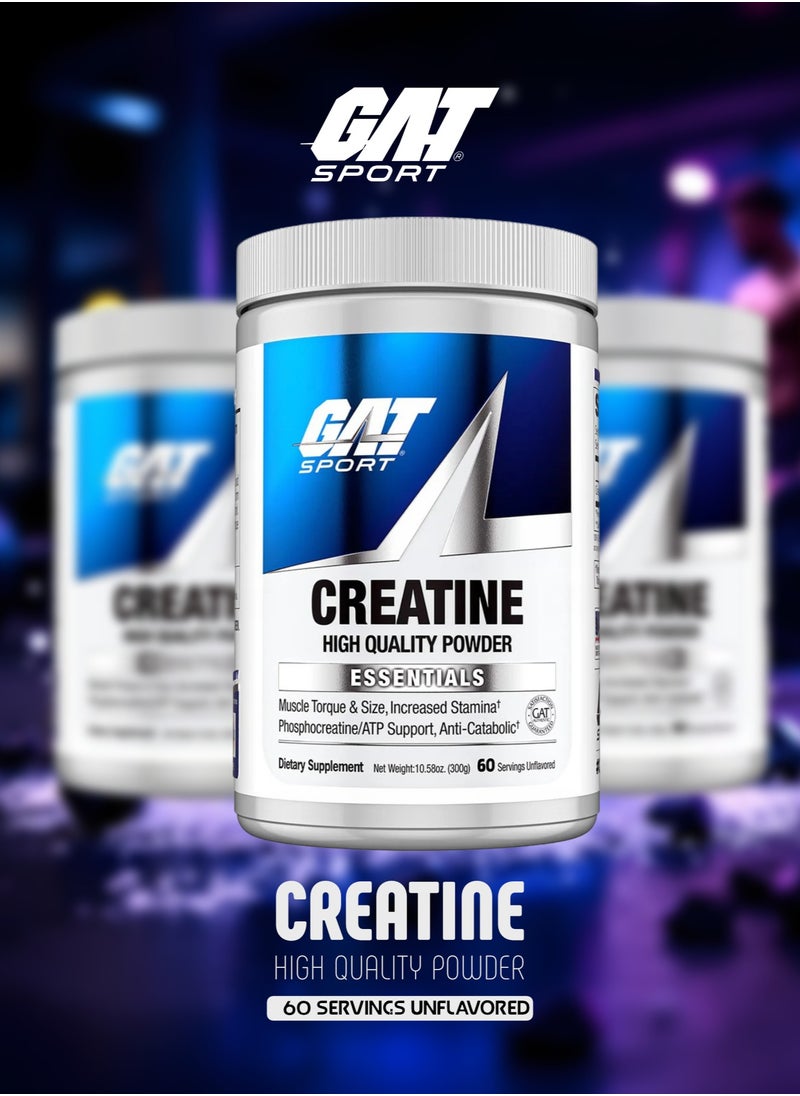 Creatine Monohydrate 300g, 60 Servings, Unflavored, Pure 100% Creatine for Muscle Strength, Power & Endurance, Supports Muscle Growth & Performance, No Fillers