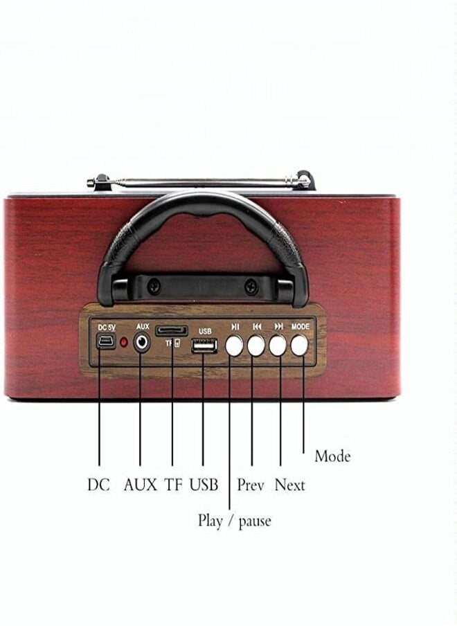 MEIER M-111BT Portable Antique Radio Nostalgic Wooden Retro FM Radio With AM | FM | SW Band Frequency, USB | SD | TF Card Slot, AUX and Bluetooth Remote Modern Feature Vintage Radio