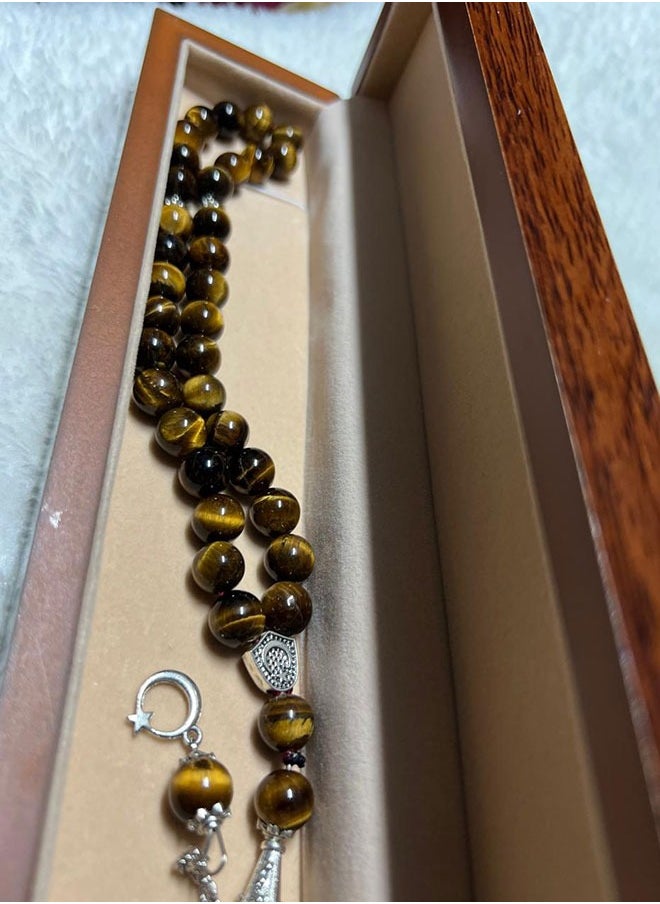 Red Tiger Eye Rosary – 33 Beads, 10mm Bead Size | Spiritual Prayer Tasbih