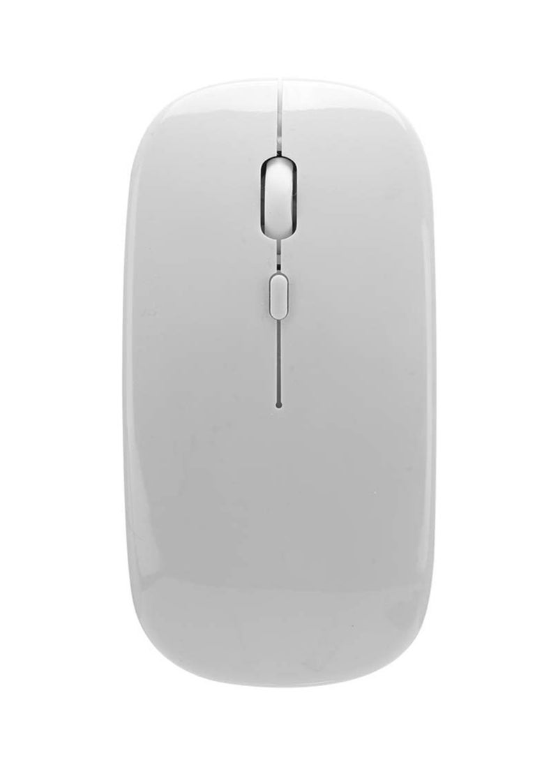 Dual-Mode Wireless Mouse Bluetooth 5.0 & USB 2.4G, Silent Noiseless Slim Design for Laptop, 4 Adjustable DPI Levels Compatible With Mackbook HP Acer Lenovo Thinkpad in Elegant White.