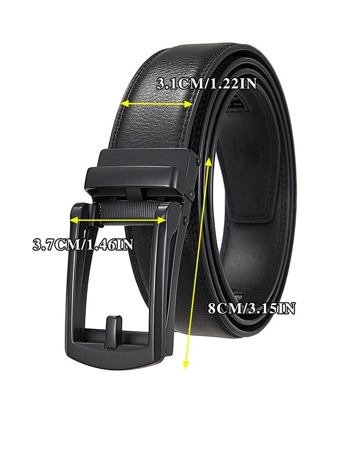 Men's Dress Belt - Ratchet Strap Leather 1.25 Inch Comfort Click - The Perfect Companion to Men's Dress Shoes