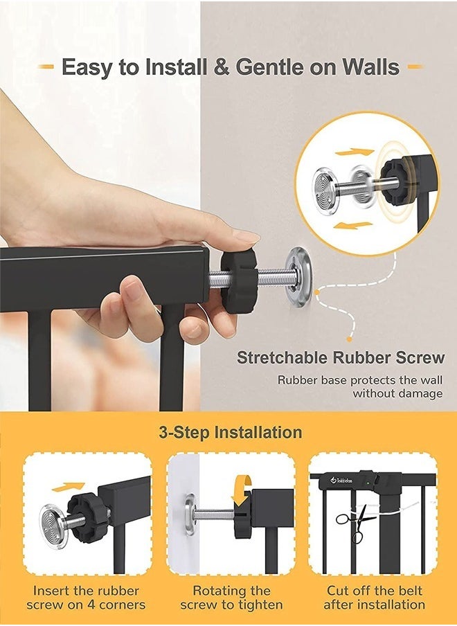 Baby Safety Gate Extension 45Cm Extra Tall Durable Baby Gate Extension Fence Barrier Dog Gate Child Baby Gate for Stairs Doorways Only Suitable for Baybee Safety Gates Black