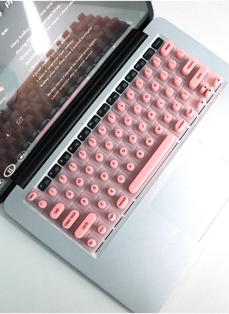 Laptop Silicone Keyboard Cover Skin for Nail Ladies, Silicone Keyboard Protective Film for Long Nail Manicure, Keyboard Cover Skin for MacBook Air 13.3 (M1)(2020 y) Pink Color