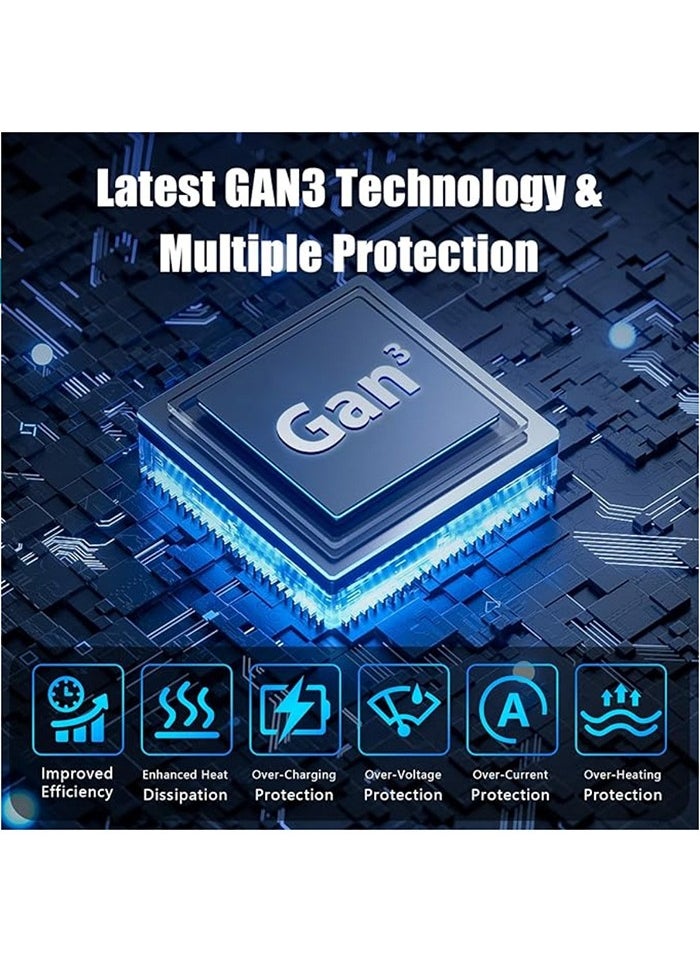 268W 8-Port GaN Fast Charging Station – 5 USB-C PD Ports (Up to 100W) & 3 USB-A QC Ports – Simultaneous Charging for Laptops, Smartphones, Tablets, and More – Compact & Efficient Design