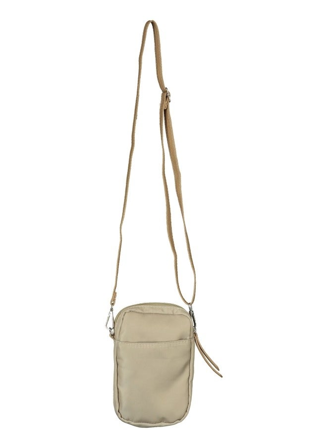 Beige Nylon Crossbody Bag