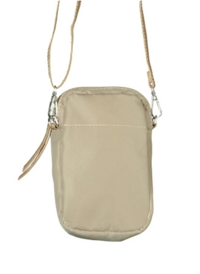 Beige Nylon Crossbody Bag