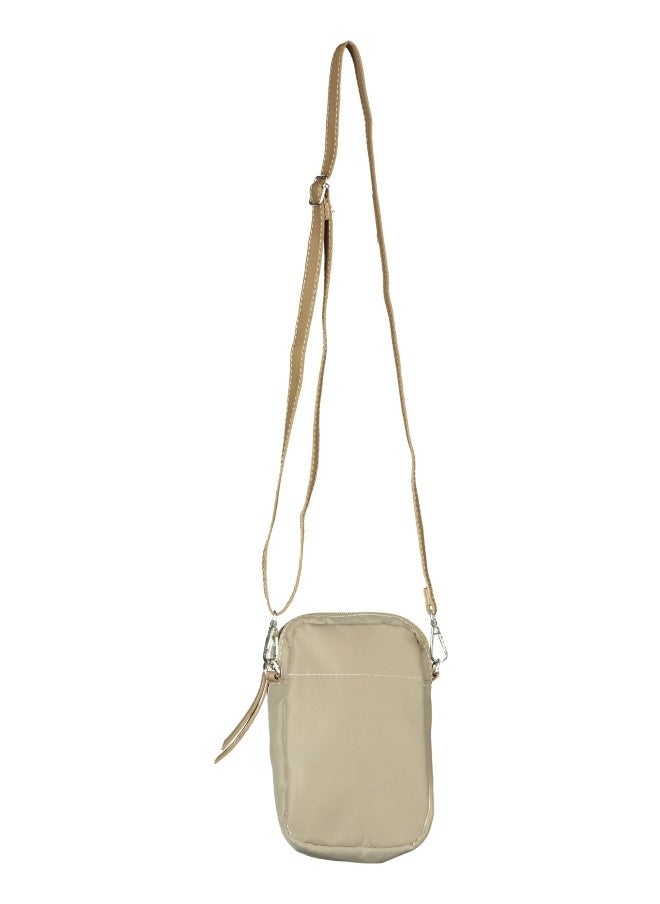 Beige Nylon Crossbody Bag