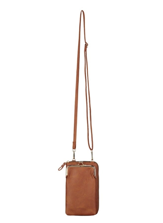 Compact Tan Crossbody Bag