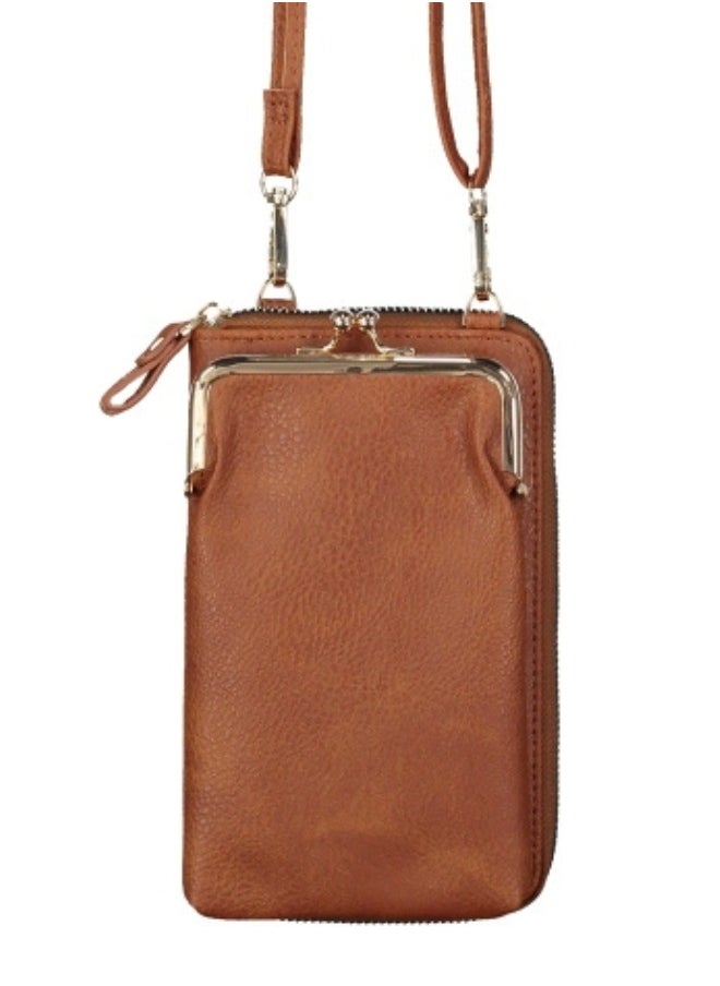 Compact Tan Crossbody Bag