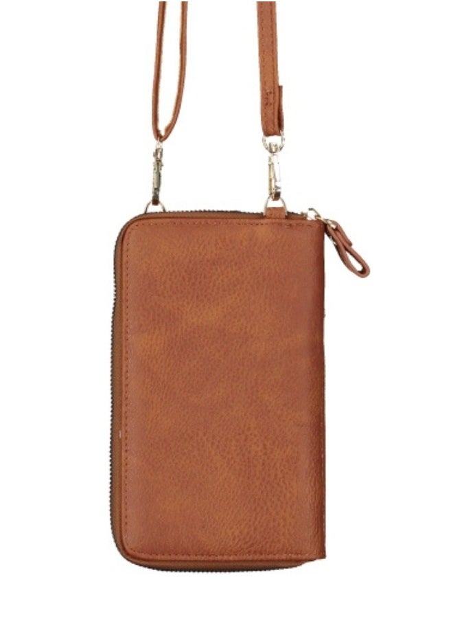 Compact Tan Crossbody Bag